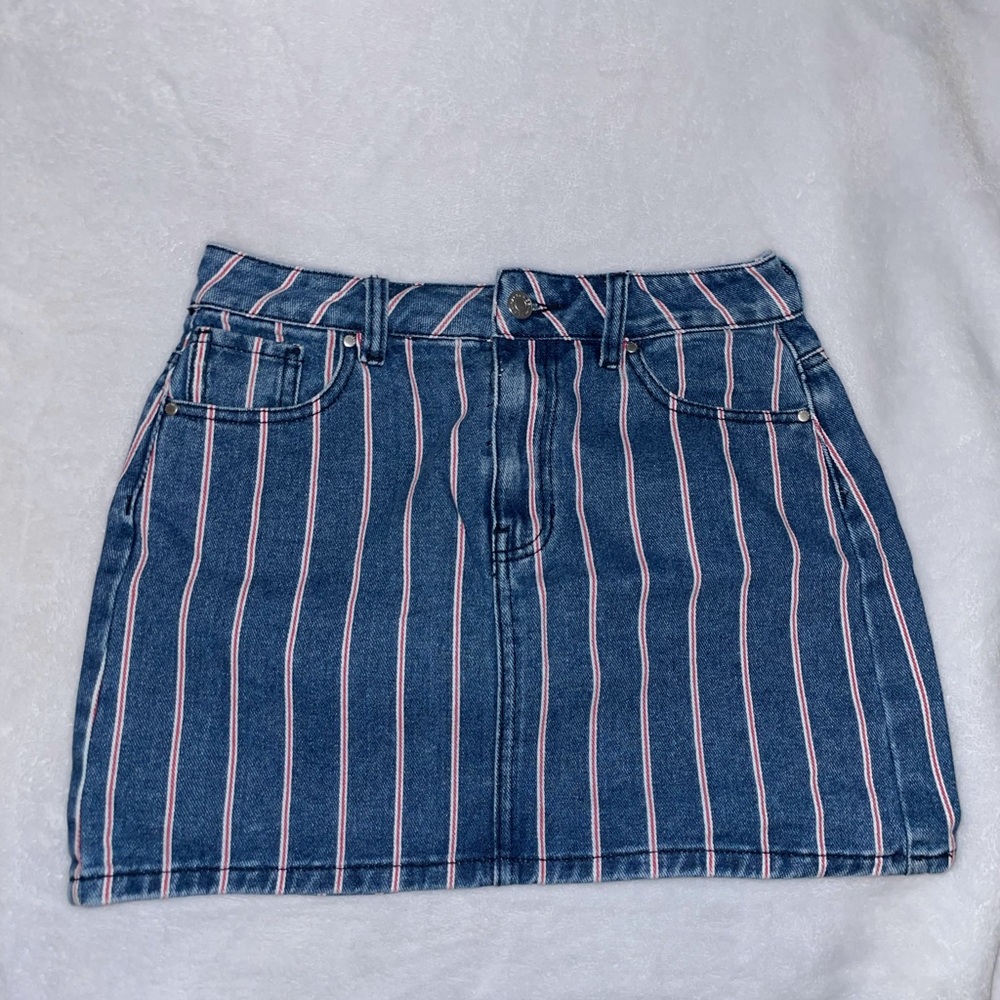 Pacsun Firework Striped Denim Skirt